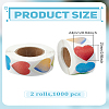 2 Rolls Valentine's Day Heart Paper Stickers DIY-LP0003-77-2