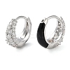 Brass Micro Pave Clear Cubic Zirconia Hoop Earrings for Women LS-EJEW-S234-07P-01-1