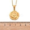 304 Stainless Steel Rose Pendant Necklaces for Women NJEW-S439-01A-G-5
