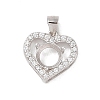 925 Sterling Silver Micro Pave Cubic Zirconia Pendant Setting STER-H113-04P-02-1