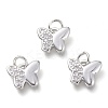 Brass Micro Pave Clear Cubic Zirconia Pendants KK-P188-Q01-P-1
