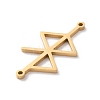 304 Stainless Steel Amulet Rune Love Peace Connector Charms STAS-S149-09G-2