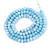 Anti-Tarnish Electroplate Rondelle Glass Beads Strands EGLA-T021-4mm-17-09-2