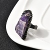 Natural Amethyst Irregular Nugget Open Cuff Rings G-A278-03AB-01-1
