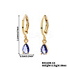 Fashionable Couple Waterdrop Sparkling 925 Sterling Silver Cubic Zirconia Dangle Hoop Earrings for Daily Wear and Parties CU5155-2-2