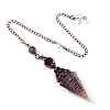 Natural Amethyst & Resin Hexagonal Pointed Dowsing Pendulums PW-WG7D05E-17-1