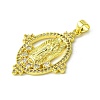 Brass Micro Pave Clear Cubic Zirconia Pendants KK-H472-39G-2