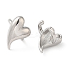 Rack Plating Brass Heart Cuff Earrings for Women EJEW-Z019-12P-2