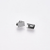 Tarnish Resistant 304 Stainless Steel Ribbon Crimp Ends STAS-S112-001B-P-1