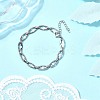 2Pcs 2 Styles 304 Stainless Steel Hollow Cross-Linked Chain Bracelets for Couple BJEW-JB12294-4