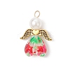 Glass Enamel Beads Pendants PALLOY-JF04137-01-2