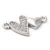Brass Micro Pave Clear Cubic Zirconia Connector Charms KK-G503-33P-2