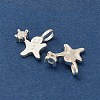 925 Sterling Silver Pave Clear Cubic Zirconia Christmas Gingerbread Man Charms STER-Z104-01S-3