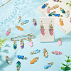 32Pcs 8 Colors Alloy Enamel Pendants ENAM-TA0003-95-7
