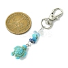 Sea Turtle Synthetic Turquoise Pendant Decorations HJEW-JM02142-01-3