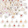 66Pcs 11 Styles Natural Shell Big Pendants PALLOY-MA00003-1