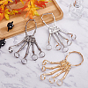 3Pcs 3 Colors Alloy Skeleton Full Hand Ring Bracelets Set BJEW-AN0001-21-7