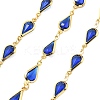 Brass Glass Teardrop Link Chains CHC-R001-04G-04-1