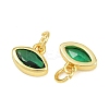 Brass Pave Cubic Zirconia Charms CU-CBA3D67-11G-07-2