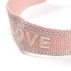 Word Love Polycotton(Polyester Cotton) Braided Bracelet with Tassel Charm LS-BJEW-F429-07-2