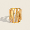 304 Stainless Steel Cross Design Open Cuff Rings for Women QC9430-1