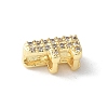 Brass Micro Pave Clear Cubic Zirconia Initial Multi-strand Links KK-S520-01G-06-2