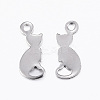 304 Stainless Steel Kitten Charms X-STAS-H396-04P-2