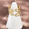 304 Stainless Steel Adjustable Open Cuff Rings for Women LS-RJEW-K299-02G-1