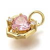 Rack Plating Brass Micro Pave Cubic Zirconia Charms KK-I720-08G-2