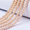 Electroplate Glass Beads Strands X-EGLA-A034-P4mm-B02-1