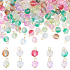 200Pcs Frosted Baking Paint Glass Charms PALLOY-GA00022-1