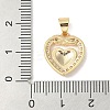 Rack Plating Brass Enamel Micro Pave Clear Cubic Zirconia Pendants KK-K380-04G-01-3