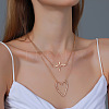 Double Layer Alloy ECG & Heart Pendant Necklaces for Women WGD710A-01-2