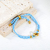304 Stainless Steel Link Braided Cotton Cord Adjustable Slider Bracelets WG7AACD-02-1