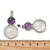 Natural Quartz Crystal & Natural Amethyst Pendants G-G147-06P-02-3