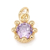 Brass Inlaid Clear Cubic Zirconia Charms KK-A161-34G-E-1