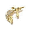 Brass Micro Pave Clear Cubic Zirconia Pendants KK-F899-06G-2
