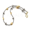 Two Tone Brass Round and Oval Beaded Necklaces NJEW-D314-08PG-4