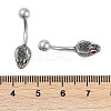 Snake Head 316 Surgical Stainless Steel Cubic Zirconia Belly Button Rings EJEW-G416-16AS-01-5