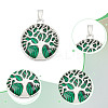 10Pcs Synthetic Malachite Flat Round Pendants G-AR0006-25B-3