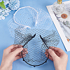 2Pcs 2 Colors Bridal Rhinestones Pearl Mesh Veil Cloth Hair Bands OHAR-BC0001-03-3