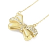 304 Stainless Steel Crystal Rhinestone Cable Chain Bowknot Pendant Necklaces for Women NJEW-C055-09G-1