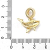 Brass Micro Pave Clear Cubic Zirconia Sea Animals European Dangle Charms KK-Z143-02G-05-3