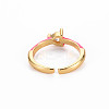 Brass Enamel Cuff Rings RJEW-T016-31A-NF-2