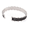 Good Luck Zinc Alloy Black Enamel Open Cuff Bangles for Women LS-BJEW-L688-02P-3
