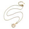 Flower Resin & Micro Pave Cubic Zirconia Pendant Necklaces NJEW-D288-02G-2