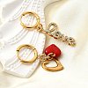 Heart & Word LOVE 304 Stainless Steel Micro Pave Clear Cubic Zirconia Hoop Earrings EJEW-B140-07G-3