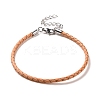 Braided Leather Cord Bracelet Making MAK-L018-05G-1