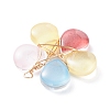 Wire Wrapped Glass Pendants PALLOY-JF01318-02-5