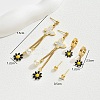 3 Pair Sweet Butterfly Daisy Tassel Stainless Steel Earring Sets TZ3748-1